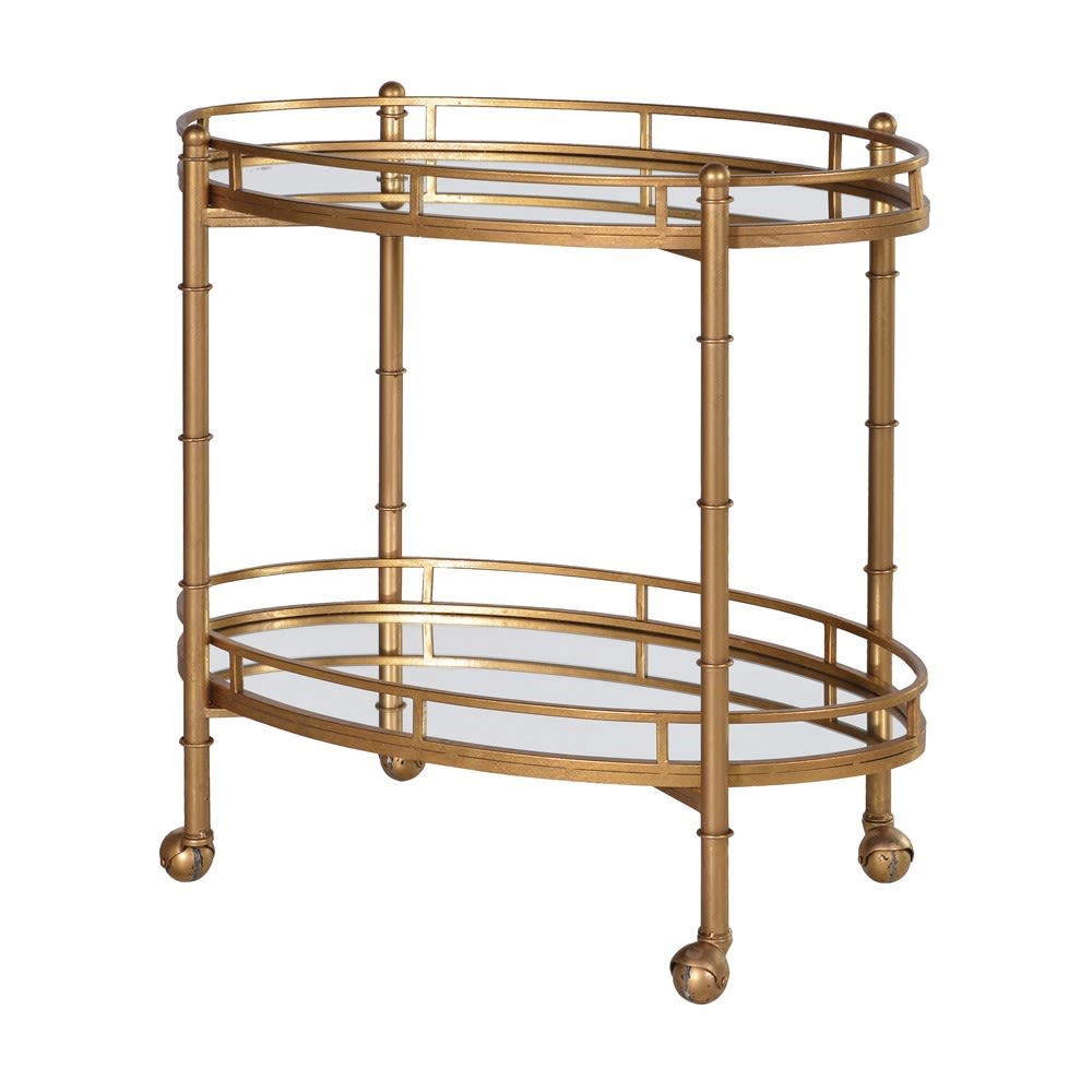 DRINKS TROLLEY ANTIQUE GOLD