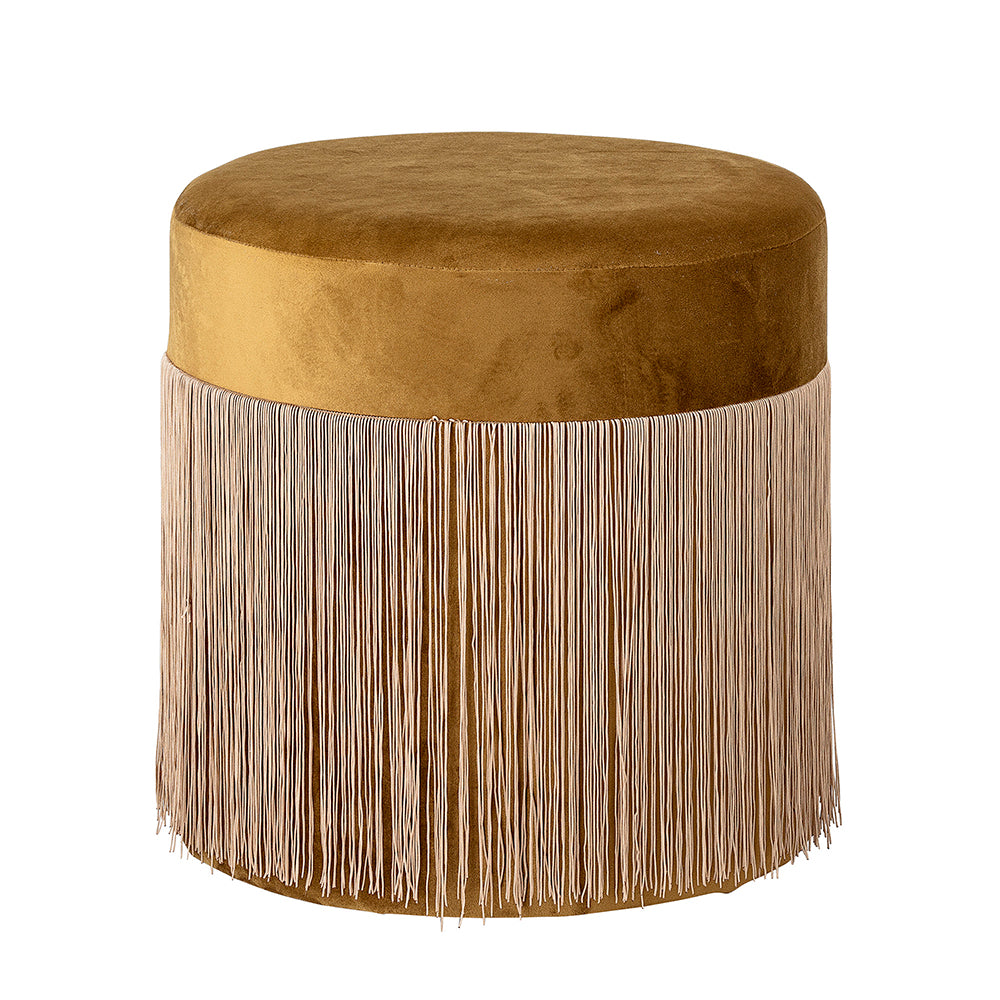 HONEY GOLD TASSELLED OTTOMAN