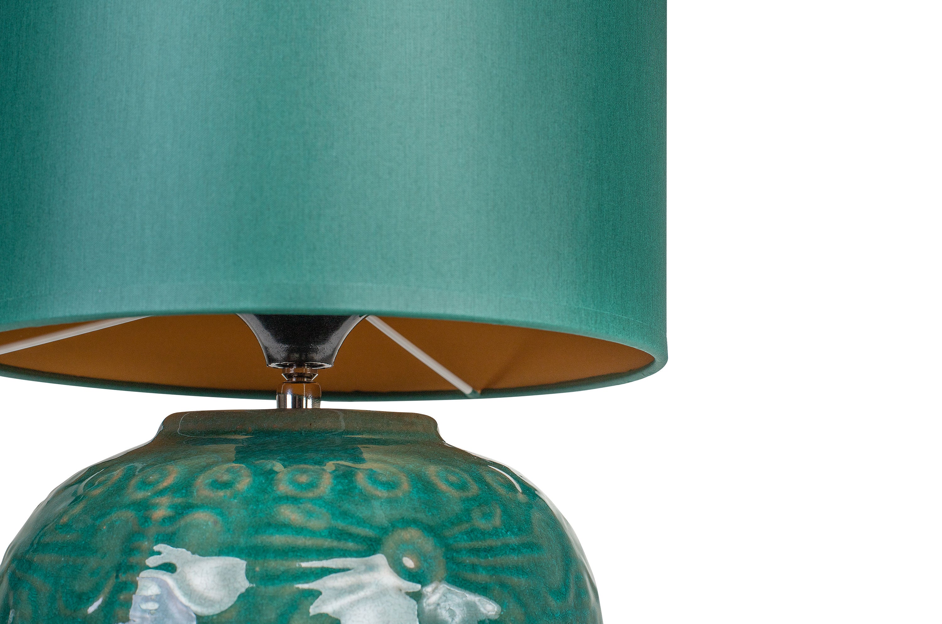 GINGER JAR LAMP GREEN SHADE
