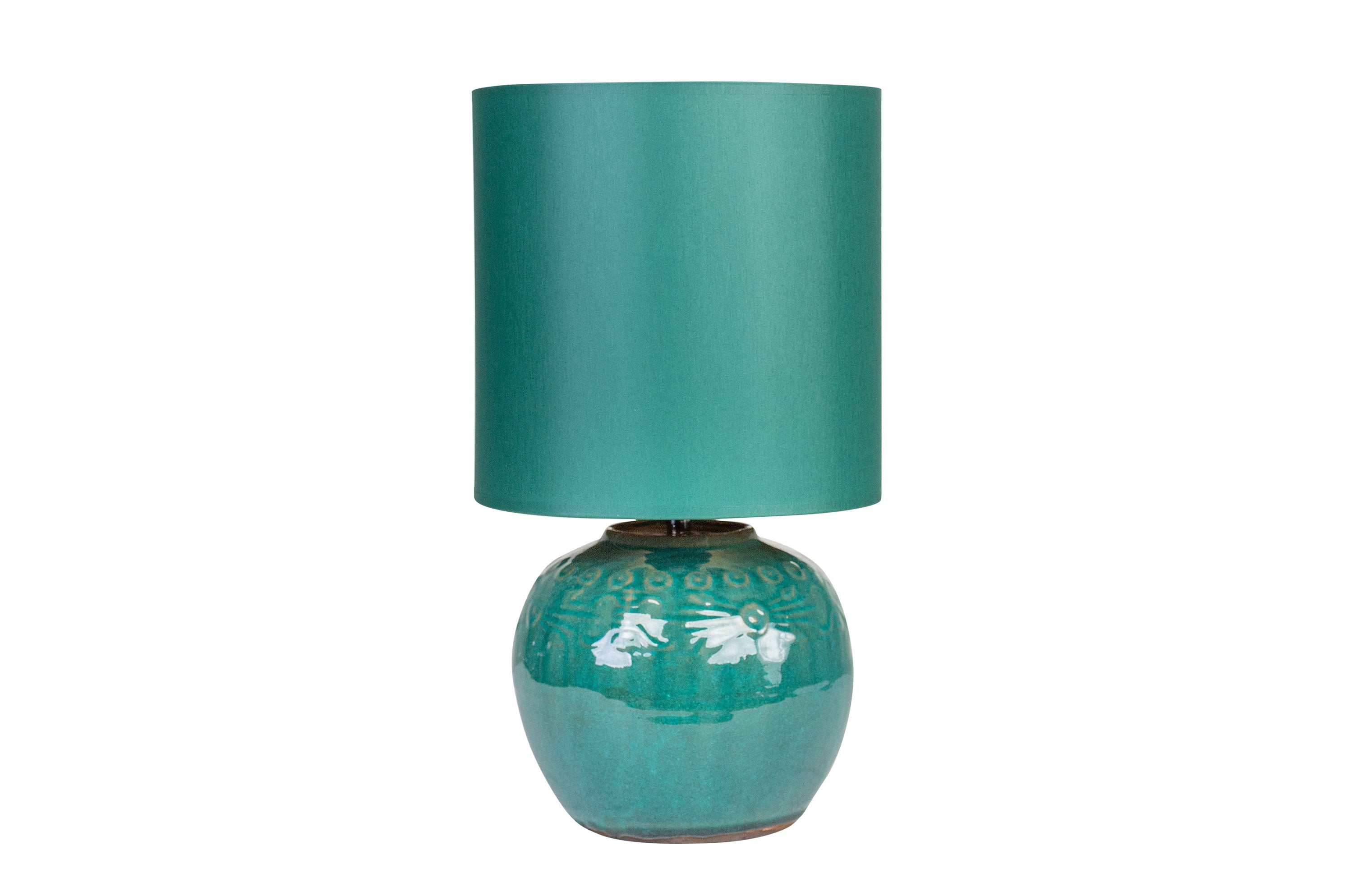 GINGER JAR LAMP GREEN SHADE