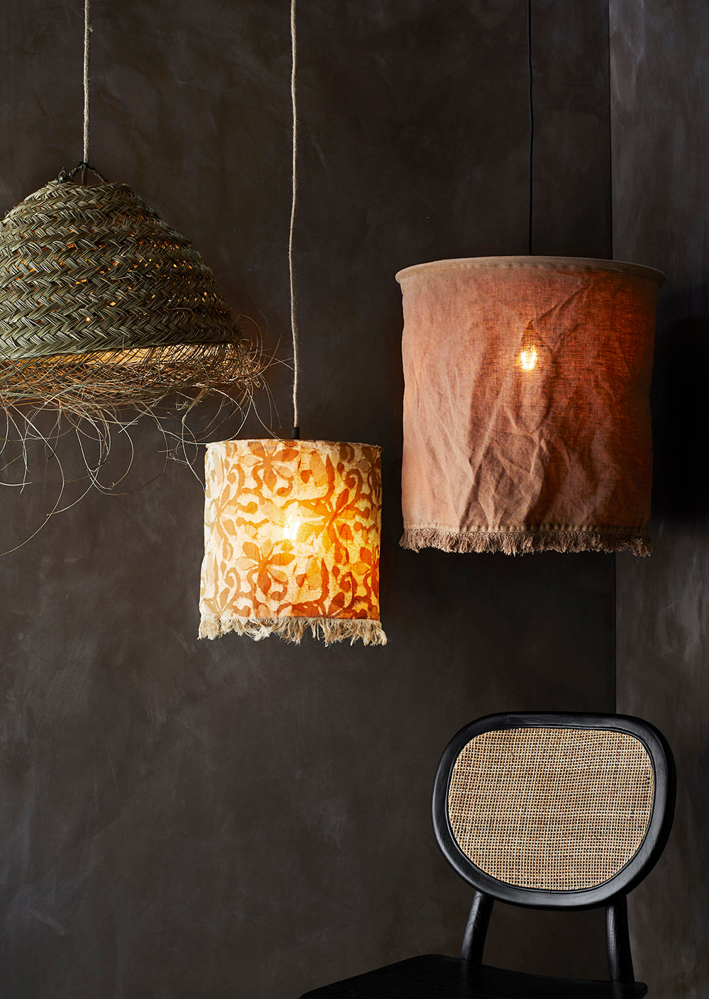 WOODEN CHAIR WITH RATTAN