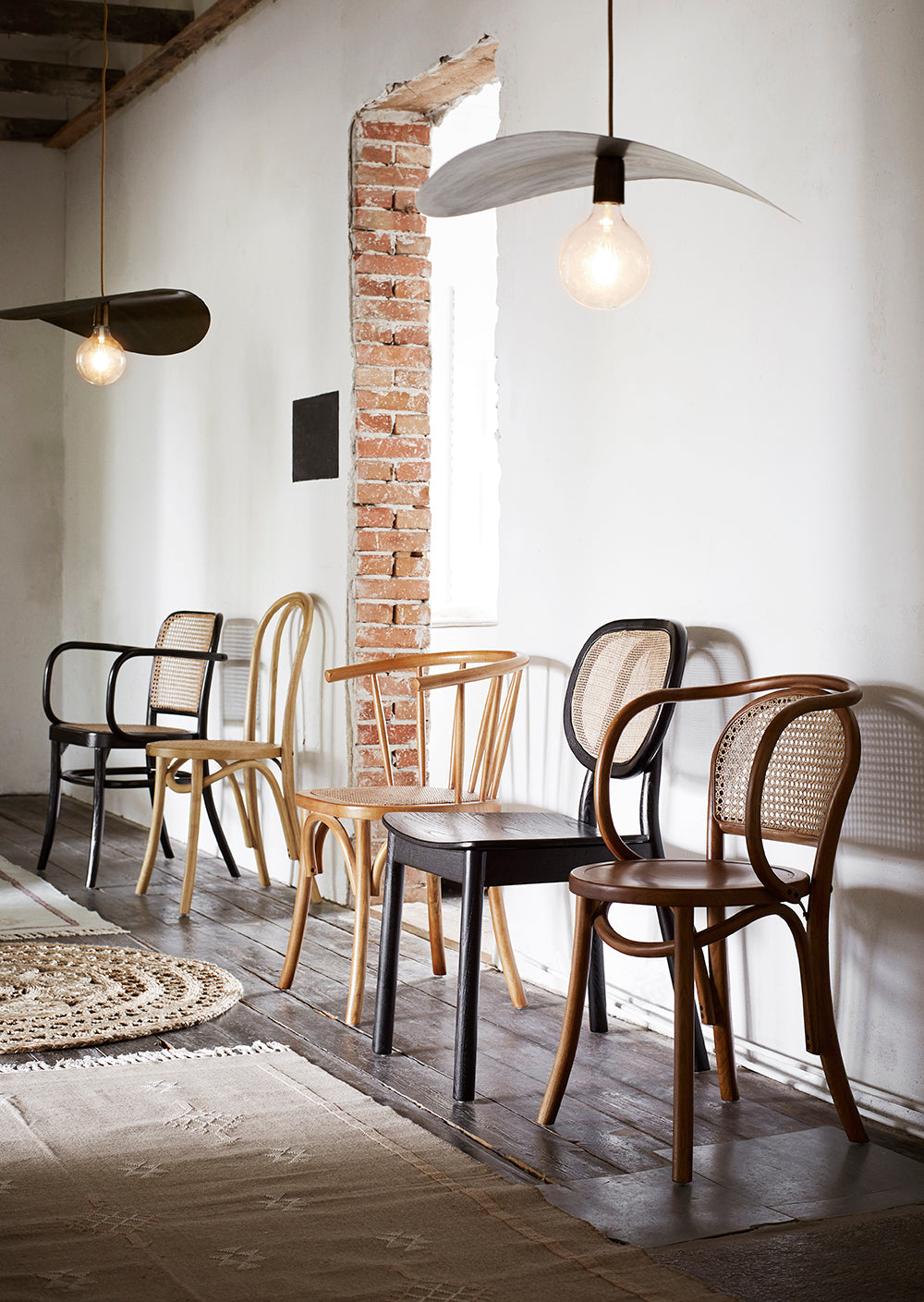 WOODEN CHAIR WITH RATTAN
