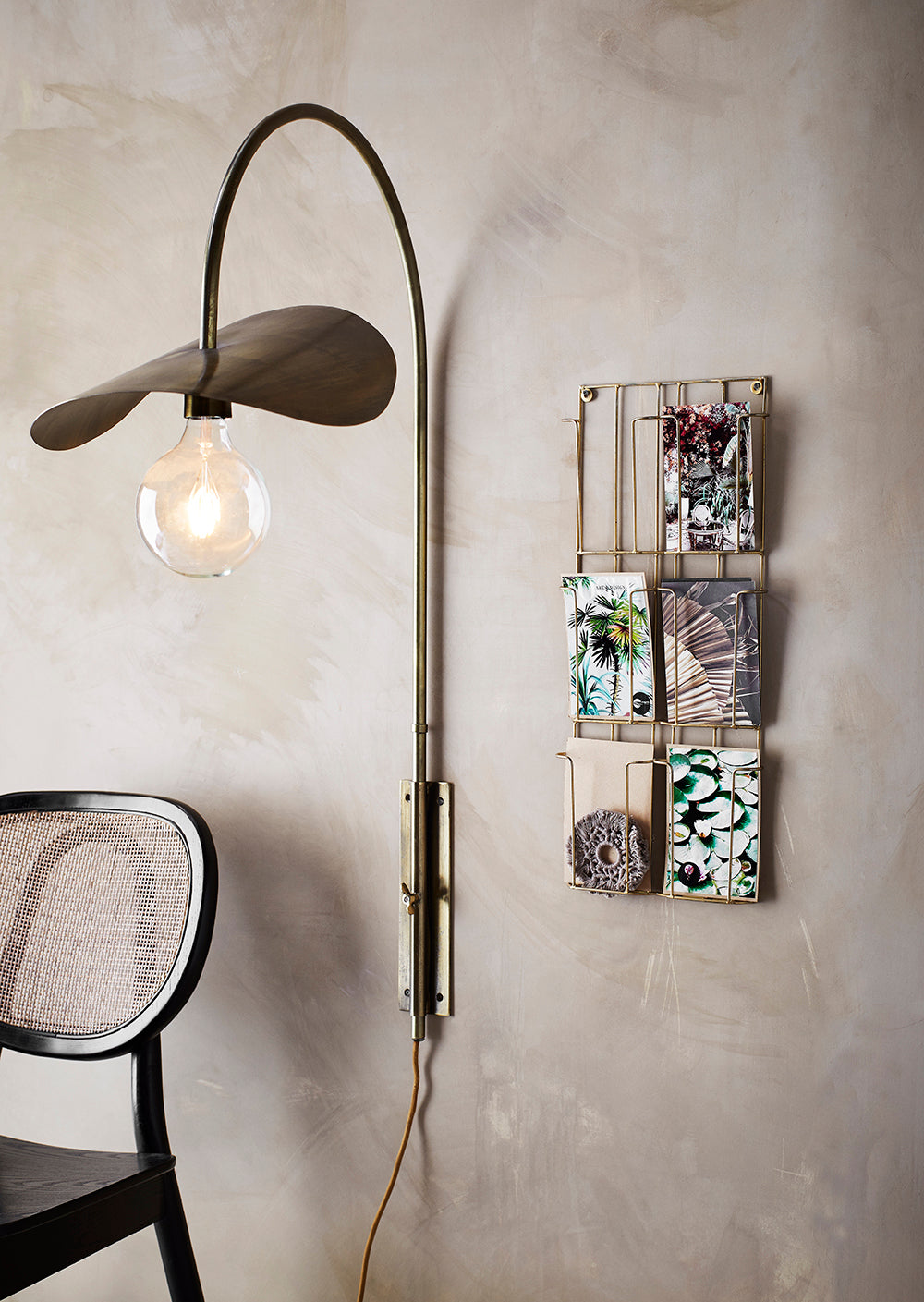 WOODEN CHAIR WITH RATTAN