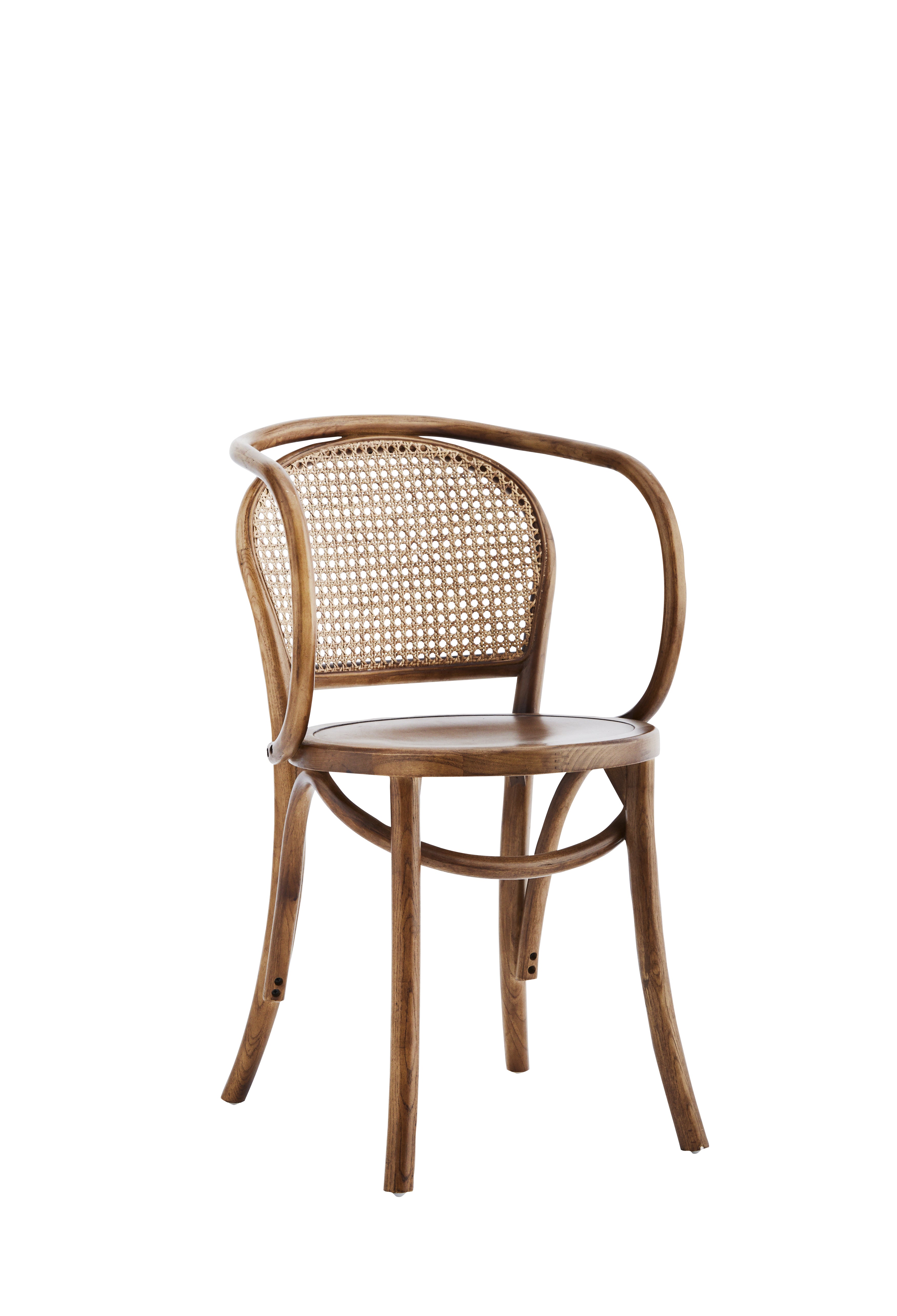 WOODEN CHAIR WITH RATTAN